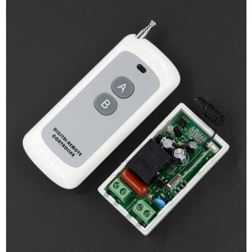 AC 220V 1CH 10A Wireless Remote Control Lighting Switch System Receiver Transmitter 2 Buttons Waterproof Remote 315mhz 433.92mhz