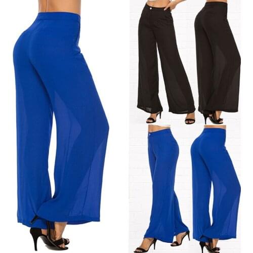 Womens Trousers Summer Fashion Thin Wide Leg Pants Large Size Loose High Waist Casual Women Pants Skirt Pants Dance Pants