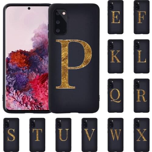 Initial Name Pattern Phone Case for Samsung S8 S9 S10/S10 Plus Samsung S20/S20 Plus Soft Silicone Luxury Anti-drop Back Cover