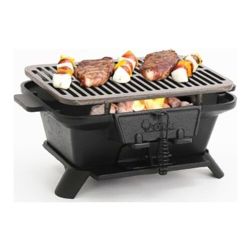 Uncoated cast iron barbecue grill iron plate charcoal bbq grill outdoor home heating fire stove adjust fire power Table top BBQ