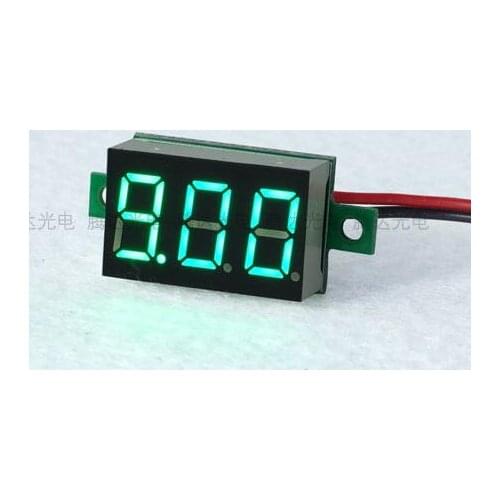 5pcs 0.36inch Digital Voltmeter Green LED Amp Digital Gauge Voltage Meter DC4.5-30V Voltage Indicator two wires 33*15*10mm