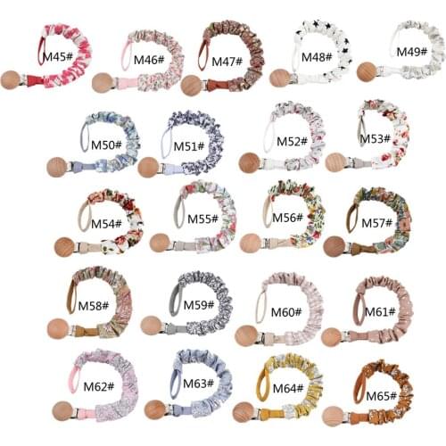 Baby Cotton Pacifier Chain Beech Wood Pacifier Clip Infant Teething Toys Tiny Rod Holder For Nipples Baby Teether