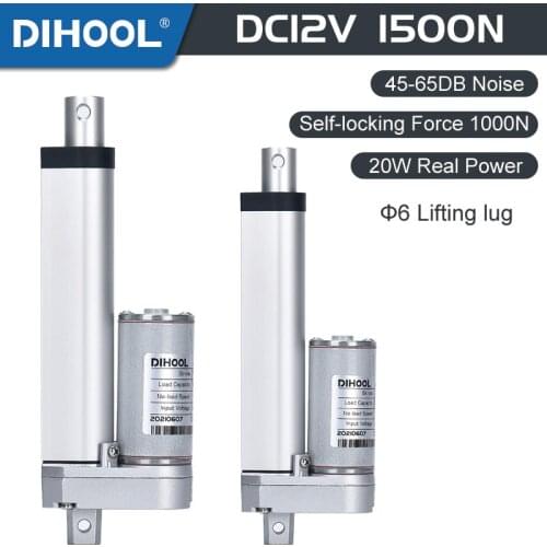 Reciprocating Electric Linear Actuator DC12V 1500N 500mm Stroke Headlamp Medical Bed Lock Lifting Table Metal Gear Motor Control