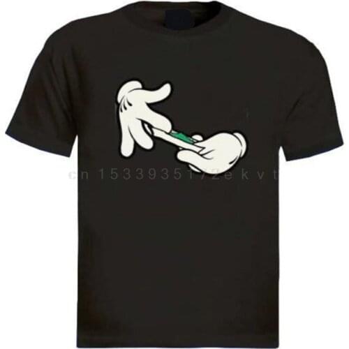 Cartoon Hands Rolling Paper T-Shirt weed pot harajuku stoned smoking