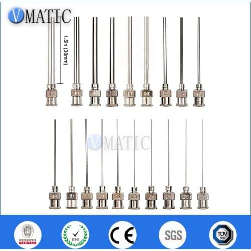 High Quality 8G-27G Metal Stainless Steel Dispensing Needles Blunt 1.5'' Length 19Pcs Mix Pack Metal Needle 1-1/2 Inch