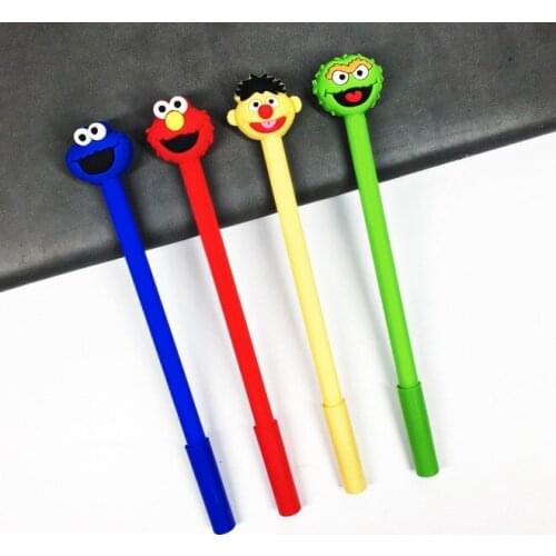 Cute Cartoon Sesame Gel Pen Gel-Ink Pens Black Color School Supply 100pcs/lot