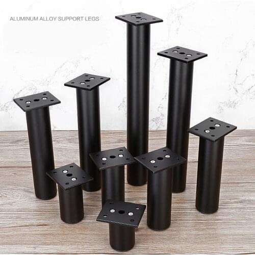 4Pcs Adjustable Furniture Replacement Legs, Aluminum Alloy Support Feet Cabinet Sofa Tv Cabinet Legs Silver/Black