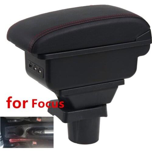 For Ford Focus armrest box central Store content Storage box armrest box USB interface