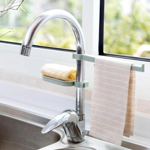Water Tap Sink Hanging Storage Rack Dishcloth Towel Sponge Holder Drain Shelf Bathroom Kitchen Faucet Clip Dry Towel Organizer
