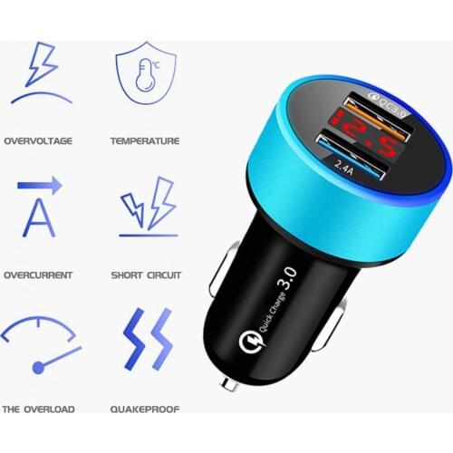 Portable Practical Dual USB Auto Charger Adapter Lightweight Car Phone Charger Safe for Camera