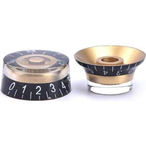2/4pcs LP Electric Guitar Volume Tone Knob Top Hat Straight Guitar Speed Control Knob Plastic Guitar Accessories Gold Black