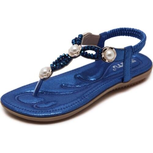 Elegant rhinestone fashion casual shoes women sandals new ladies flats summer sandals woman shoes PU chaussure femme