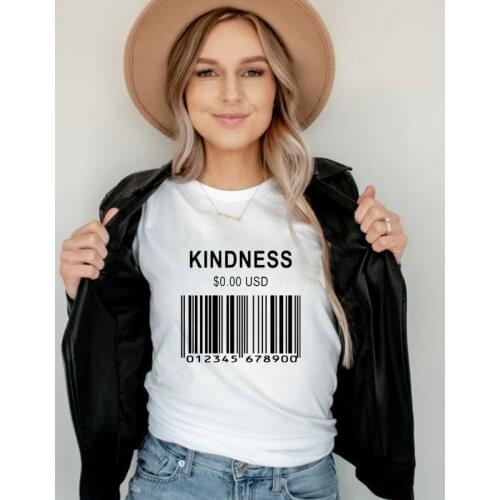 Kindess Costs $0.00 USD T-shirt Funny Be Kind Inspirational Tops Tees Sarcastic Women Short Sleeve Christian Tshirt