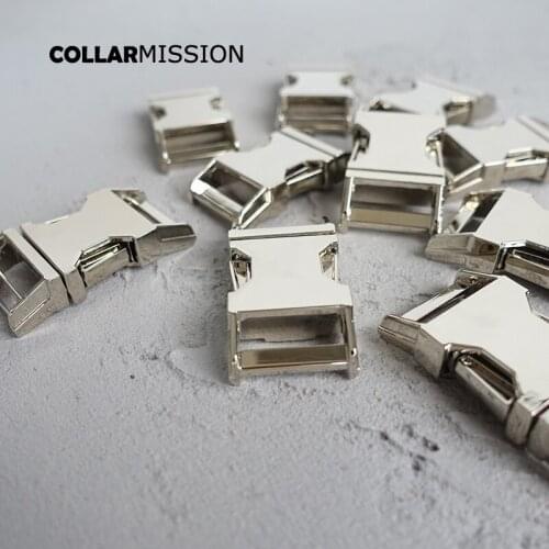 10pcs/lot Side release buckle kirsite 15mm webbing diy dog collar accessory durable security lock plated metal buckle CK15Y