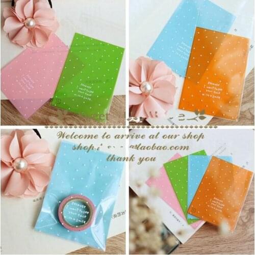 100Pcs 7*10 cm Cute Dots Candy Packing Bag,Self-adhesive Plastic Bags,Baking Package Bags,Small Jewelry Packaging Bags