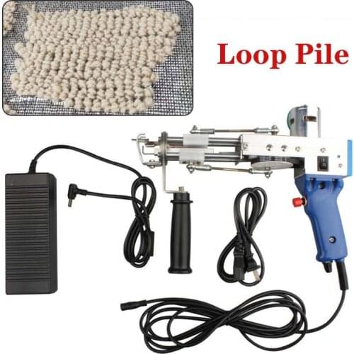 110-220V Electric Carpet Tufting Gun Cut Pile TD-01 Loop Pile TD-02 Carpet Weaving Flocking Machines Power Tool Hand Gun Blue