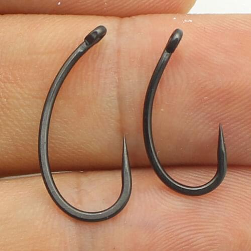 20PCS PTFE Coating Carp Fishing Hook Jig Head G Carp Hooks High Carbon Steel Curve Shank No Barb Fishhook Chod Hair Rigs Hooks