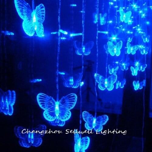 2020 Hot Sale New Christmas Decorations Great!led Crafts Lighting Door Curtain Showcase Decoration 108 Pcs Butterfly Lamp H309
