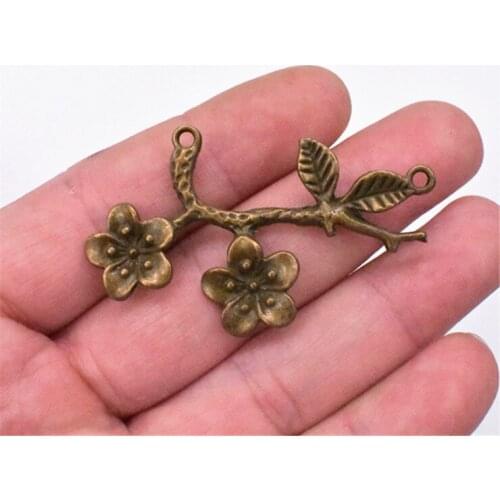 4pcs 52x34mm New Antique Bronze Plum Flower Connector Plated DIY Handmade Jewelry Accessories