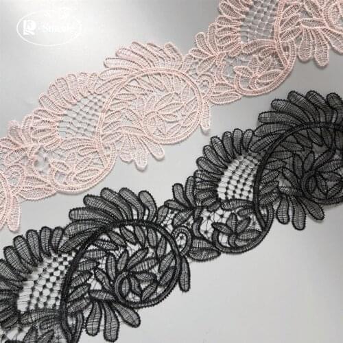 5 Color Fish thread Hollow Embroidery Dress Lace Handmade DIY Accessories Clothing Decoration Material Fabric Black RS2922