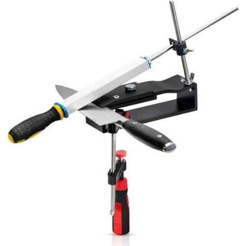 AF89 Knife Sharpener Tool , 360° Rotation Flip Design, Fixed-Angle Slicker Edge Sharpener with 2 Diamond Sharpening Plates