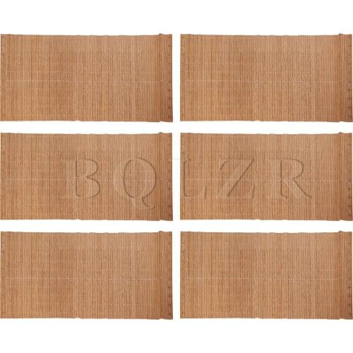 BQLZR 6PCS Brown Bamboo Table Mat Placemats Kitchen Replacement Parts for Home