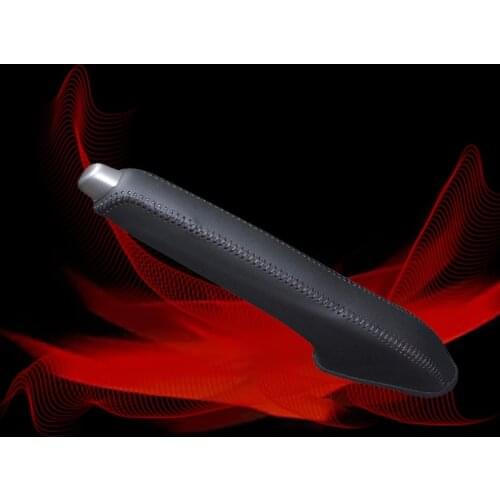 Car Hand Brake Covers Top Layer Leather Case For Honda Civic 9 Handbrake Grips Cover Auto Genuine Leather Handbrake Cover