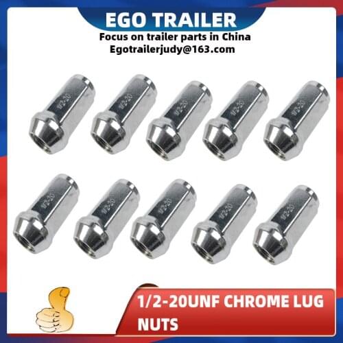 10 x 1/2" inch UNF Chrome wheel nuts Car, Trailer, SUV, 4WD Caravan Lug Nuts