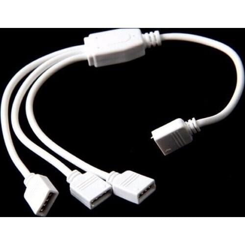 1 To 3 Female 4 Pin Flexible LED Connector Cable Splitter RGB 3528 5050 strip+Tracking number