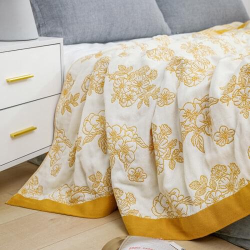 Cotton Gauze Muslin Throw Blanket for Sofa Bed Summer Bedspread for Kids Adults Bedding Coverlet Soft Bedspread