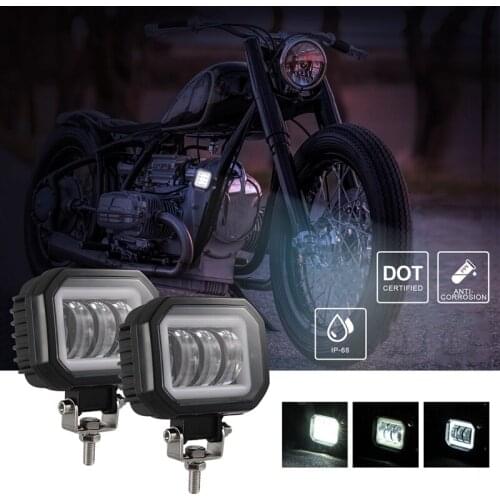 2PC 30W Motorcycle Spotlights White,4Inch Motorcycle Fog Light Lamp Motorcycle Headlight LED Auxiliary Lights 12V 24V