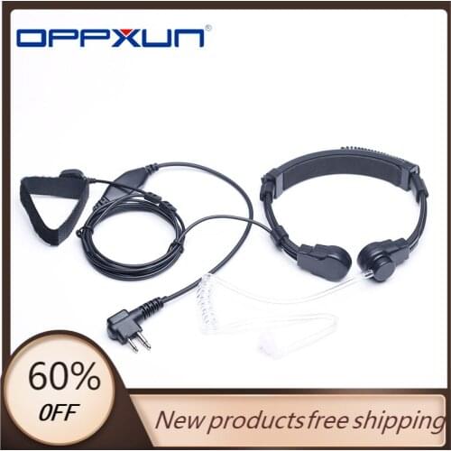 Hot 2-Pin Throat Microphone Mic Earpiece Headset PTT for Motorola Radio Walkie Talkie CP040 CP140 CP180 CP185 CP200 EP450 GP300