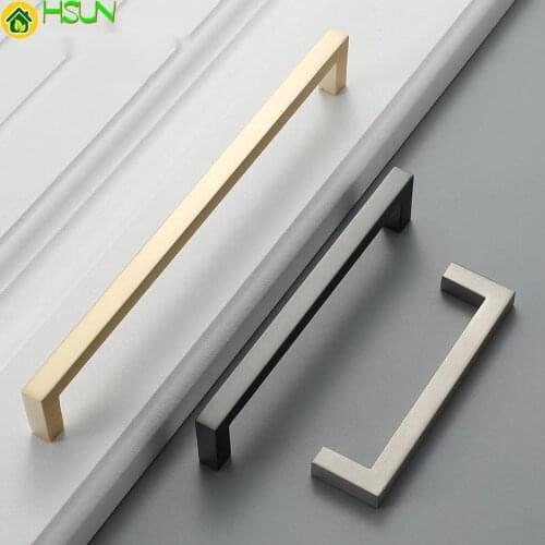 Minimalist Furniture Modern Long Kitchen Handle Cabinet Drawer Pull, Gold zinc alloy Wardrobe Bedside Cabinet Locker Knob