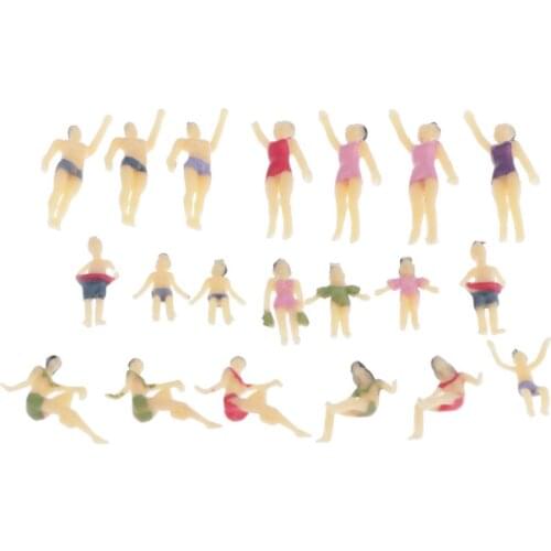 Model Trains Beach Figures 1:100 Scale HO N TT Scale People Scenery Layout Landscape Miniature, Pack of 20