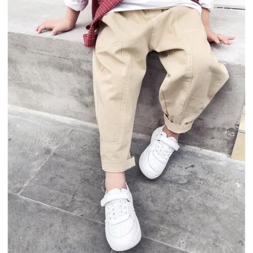 New 2021 Spring Autumn Fashion Boys Cargo Pants 3 Colors Casual Loose Boys Long Trouser Age For 3-12 Yrs Cotton Pant For Kids