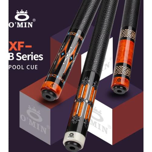 OMIN XF-B1-3 Billiard Pool Cue 12.8mm Tip Carbon Tube 55cm Leather Grip Adjustable Weigh Bolt Billiard Stick Kit with Extension