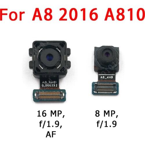 Original Front Back Rear Camera For Samsung Galaxy A8 2016 A810 Main Facing Camera Module Flex Cable Replacement Spare Parts