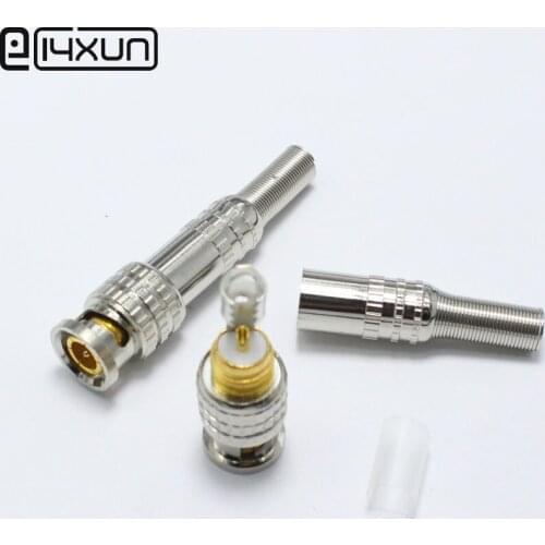 5pcs PURE COPPER Soldering BNC Video Male Connector Plug to RG59 Coaxial Cable Coupler Adapter for Security Camera CCTV