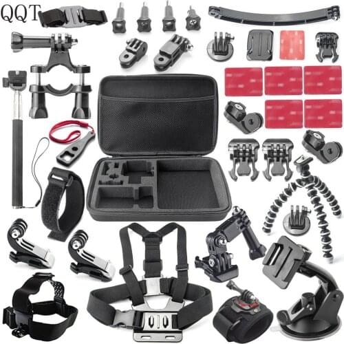 QQT for Gopro accessories tripod bike mount for steering helmet bracket for Go pro Hero 9 8 7 6 5 4 3+ 3 SJCAM SJ4000 SJ5000