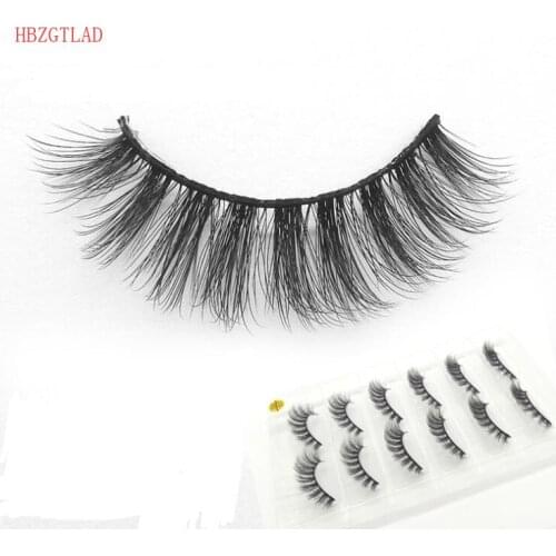 2018 NEW 6 pairs 100% Real Mink Eyelashes 3D Natural False Eyelashes 3d Mink Lashes Soft Eyelash Extension Makeup Kit Cilios