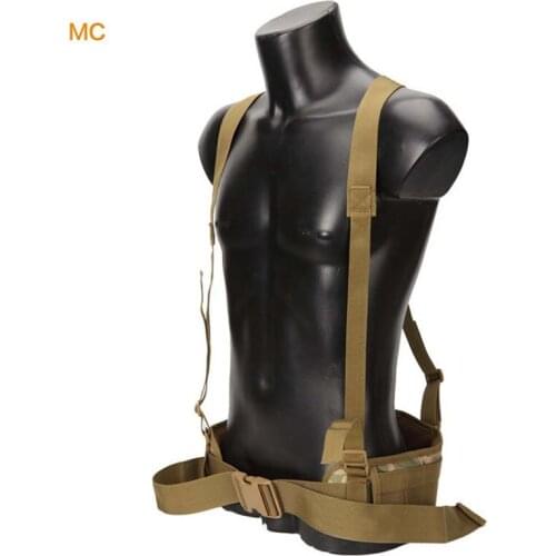 Tactical Military Waist Padded Belt W/ H-shaped Suspender Nylon Molle Hunting Shooting Adjustable Waist Belt Waistband