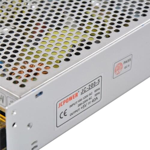 5V 40A 200w Switch LED Power Supply Transformers for WS2812B WS2801 APA102 LDP8806 LED Strip AC100-220V to DC5V 40A
