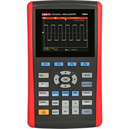 UNI-T UTD1025CL 3.5" LCD 64K Color TFT Handheld Digital Oscilloscope 1CH 25MHZ