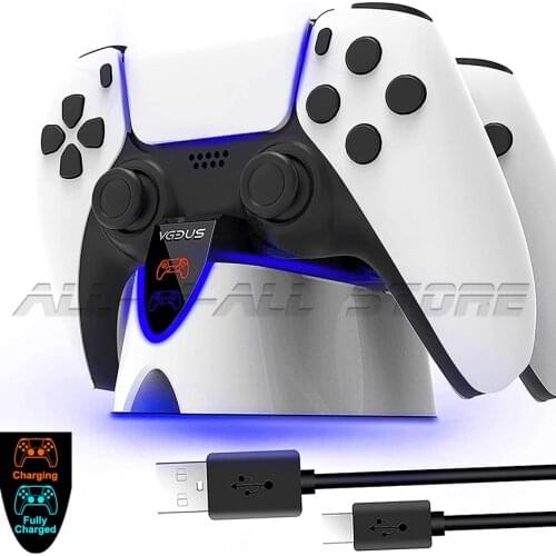 New PS5 Dual Controller Charger Stand Fast Charging Dock Station with LED Indicator for Sony Playstation 5 DualSense Accessories