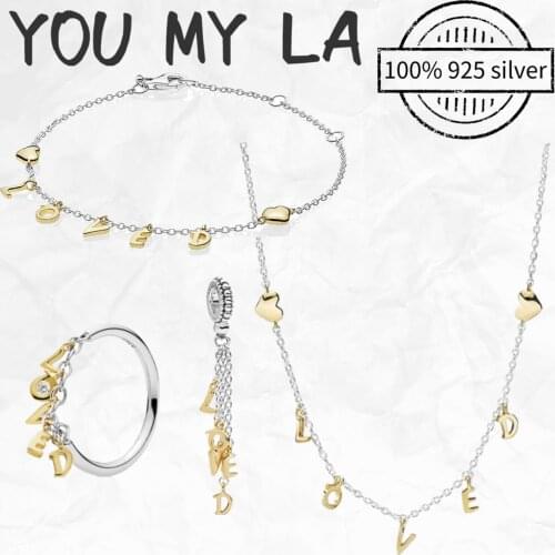 Original 100% 925 Sterling Silver Bracelet Fit Original Pando Bead Charm Necklace Trend Rings Women DIY Fine Jewelry Gift