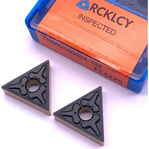 10pcs RCKLCY high quality TNMG160404 TM FT4225 metal External turning carbide insert CNC machine milling tool For steel