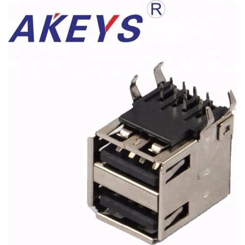 10 PCS USB-2A-01 double layers usb socket Half parcel 90 degree female micro usb connector with clubfoot