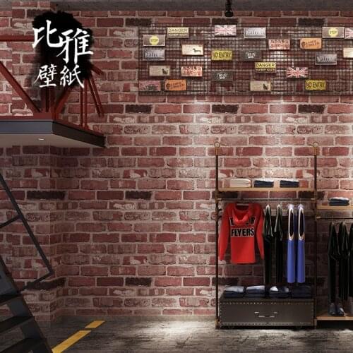 3d stereo retro brick pattern antique red brick brick wallpaper antique brick restaurant clothing store wallpaper