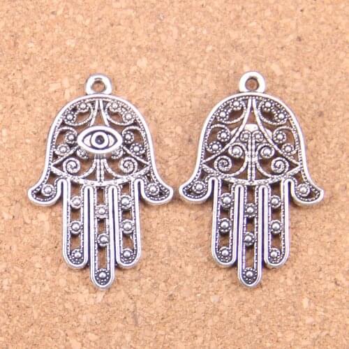 6pcs Charms eye hamsa palm protection 36x25mm Antique Pendants,Vintage Tibetan Silver Jewelry,DIY for bracelet necklace