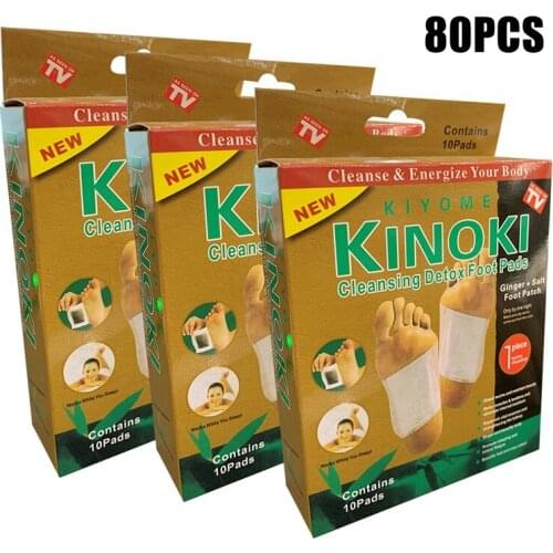 80PCS(40pcs Patches+40pcs Adhesives) Original Detox Foot Patch Gold Foot Pads Body Toxins Feet Slimming Cleansing Foot Care Tool